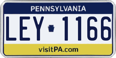 PA license plate LEY1166