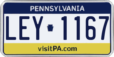 PA license plate LEY1167