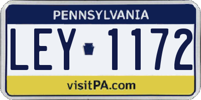 PA license plate LEY1172