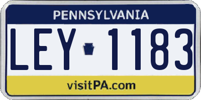 PA license plate LEY1183