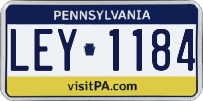 PA license plate LEY1184