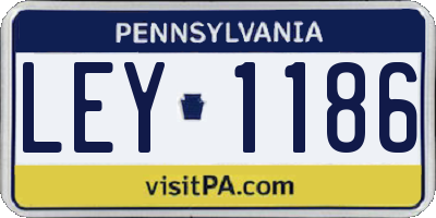 PA license plate LEY1186