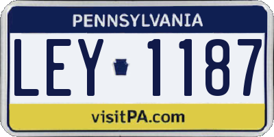PA license plate LEY1187