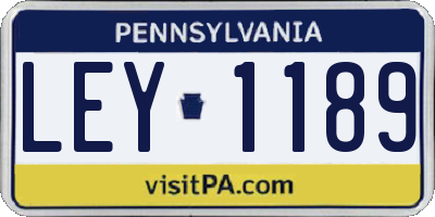 PA license plate LEY1189