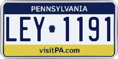 PA license plate LEY1191