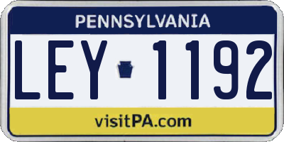 PA license plate LEY1192