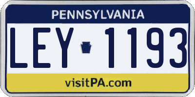 PA license plate LEY1193