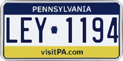 PA license plate LEY1194