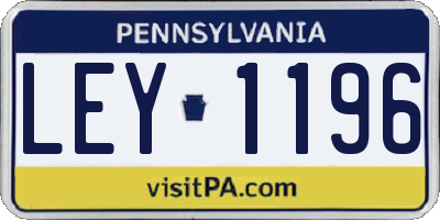 PA license plate LEY1196