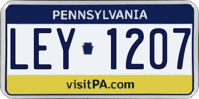 PA license plate LEY1207