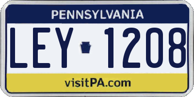 PA license plate LEY1208