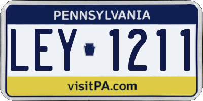 PA license plate LEY1211