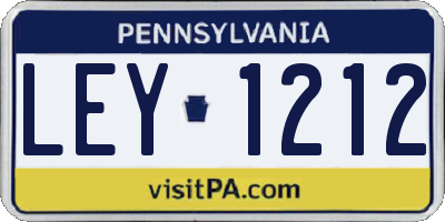PA license plate LEY1212