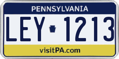 PA license plate LEY1213