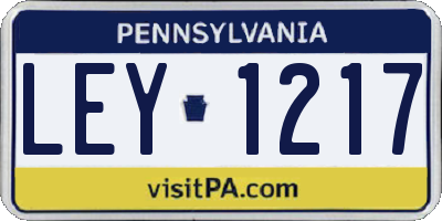 PA license plate LEY1217