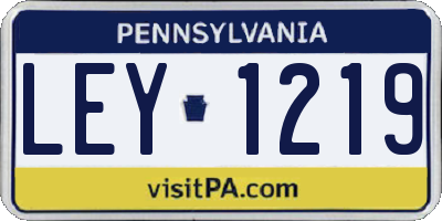 PA license plate LEY1219