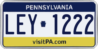 PA license plate LEY1222
