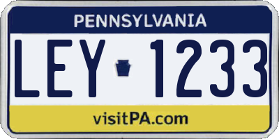 PA license plate LEY1233
