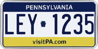 PA license plate LEY1235