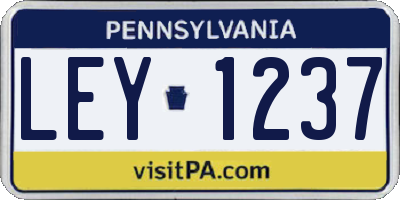 PA license plate LEY1237