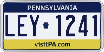 PA license plate LEY1241