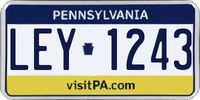 PA license plate LEY1243