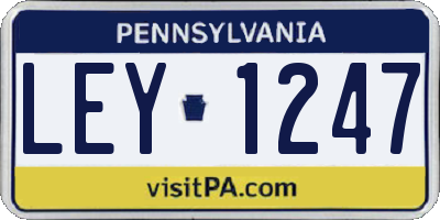 PA license plate LEY1247