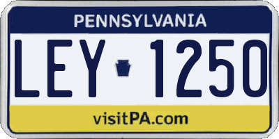 PA license plate LEY1250