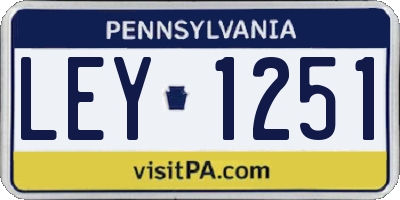 PA license plate LEY1251