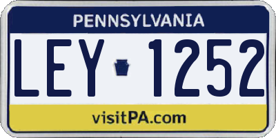 PA license plate LEY1252