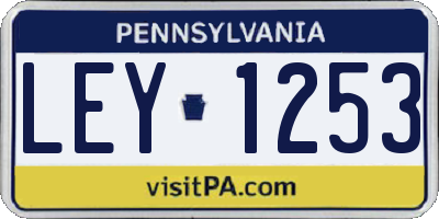 PA license plate LEY1253