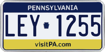 PA license plate LEY1255