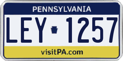 PA license plate LEY1257