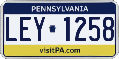 PA license plate LEY1258