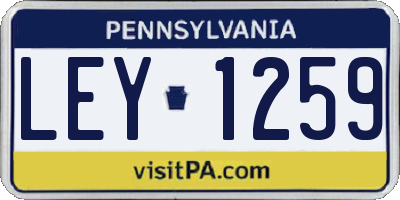 PA license plate LEY1259