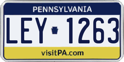 PA license plate LEY1263