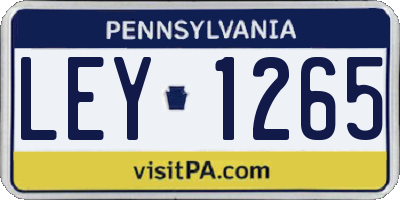 PA license plate LEY1265