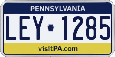 PA license plate LEY1285