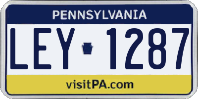 PA license plate LEY1287