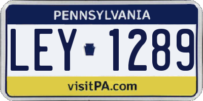PA license plate LEY1289