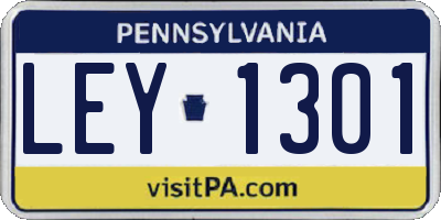 PA license plate LEY1301