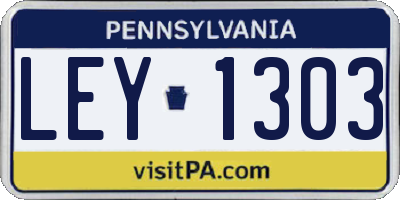 PA license plate LEY1303
