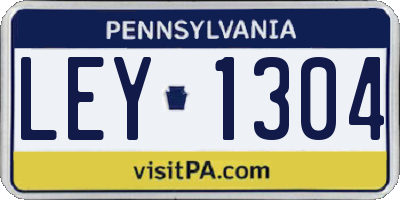 PA license plate LEY1304