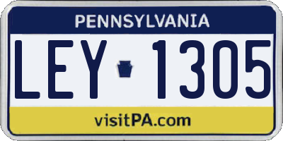 PA license plate LEY1305