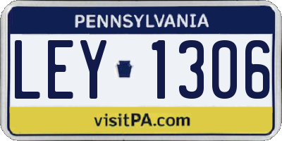 PA license plate LEY1306