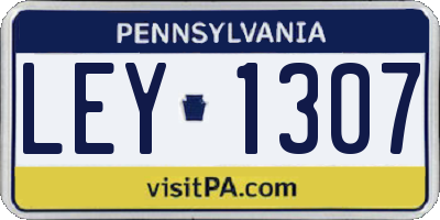 PA license plate LEY1307