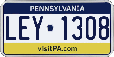 PA license plate LEY1308