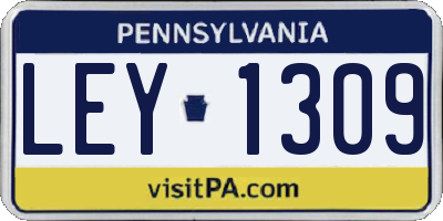 PA license plate LEY1309
