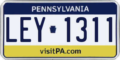 PA license plate LEY1311