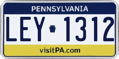 PA license plate LEY1312